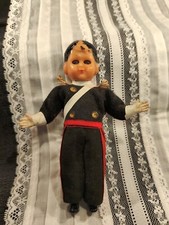 Bambola soldatino carabiniere vintage in uniforme dipinta a mano occhi mobili Made in Italy