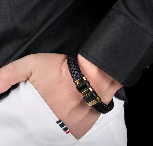 Uomo bracciale pelle vera - bracciale,