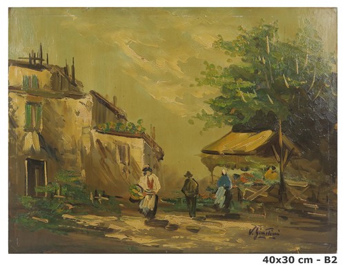Quadro olio tavola - quadro,