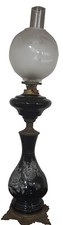 Vintage oil lamp in black opal