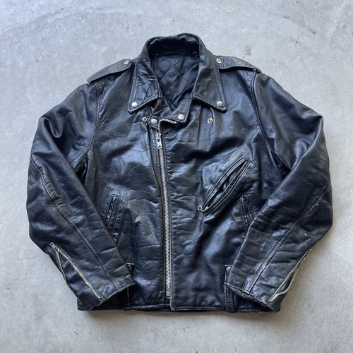 Giacca moto pelle vintage - , anni