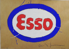 MARIO SCHIFANO- GRAFICA MATERICA cm.80 x 60 CARTA PACCHI ESSO,no franco angeli