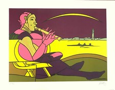 Valerio Adami Serigrafia Originale Sinfonia cm 90 x 70