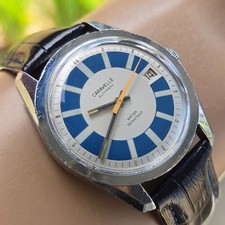 Orologio Vintage BULOVA CARAVELLE Uomo Automatico 11 ALACD Data Quadrante Bicolore 1972