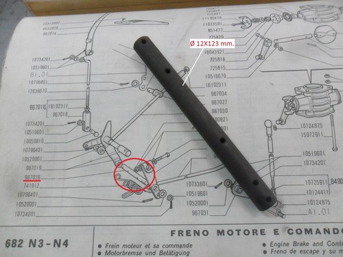 Perno collegamento leva - collegamento, freno