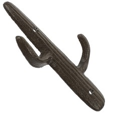 Appendiabiti da parete stile rustico design in ghisa a forma di cactus doppio gancio appendiabiti