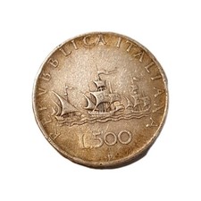 Moneta 500 Lire Argento 3 Caravelle 1958