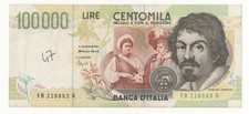 100000 LIRE CARAVAGGIO II° TIPO DECR 1994   LETTERA  B