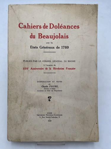 Cahiers doléances du - doléances,