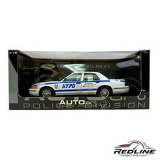 🇺🇸AUTOart 1998 Ford Crown Victoria NYPD auto della polizia 72703 1:18 GS🇺🇸