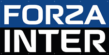 Striscione INTER PVC occhiellato FORZA INTER 200x100cm BANDIERA