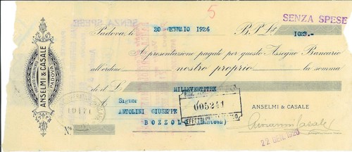 Assegno bancario intestato - assegno,
