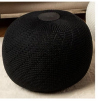 Pouf ottomano rotondo casa inglese grande leggero poggiapiedi lavorato a maglia borsa fagioli