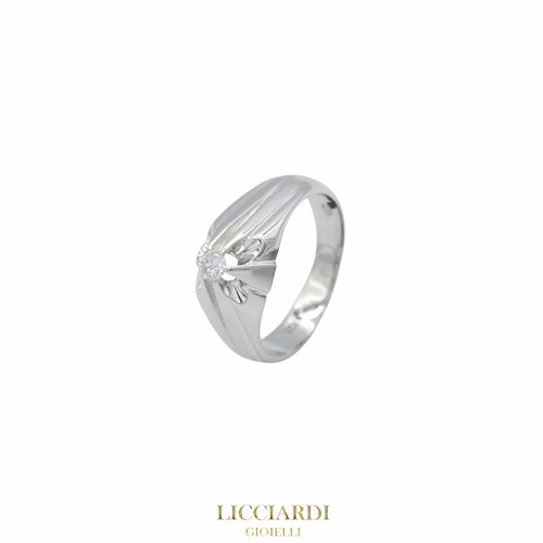 Anello solitario uomo oro