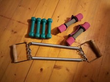 Kit Attrezzi Palestra Casa Fitness 4 Manubri 0.5kg, 2 Cavigliere, Estensore