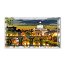 Lupia Quadro Tela Cornice stamp NEWEXT 75x135 ROMA SAN PIETRO DA PONTE SANT'ANGE