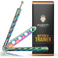 Majesty Forest® Butterfly Trainer - Coltello Balisong con eBook per imparare trucchi
