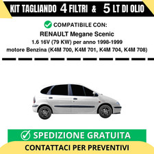 Tagliando per RENAULT Megane Scenic 1.6 16V 79 kw Benzina 1998-1999 - 5 Lt di...
