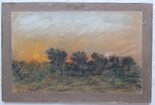 Disegno Tramonto o Alba in campagna 24x15,5 cm