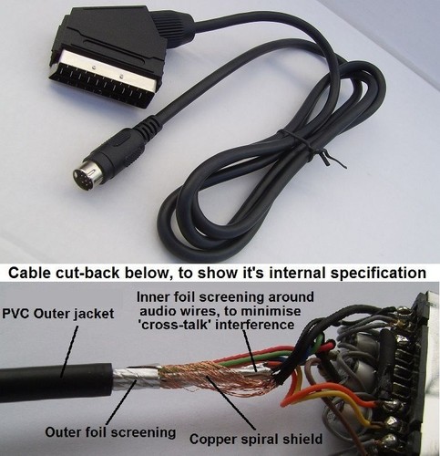 Cavo rgb scart av - scart, tv
