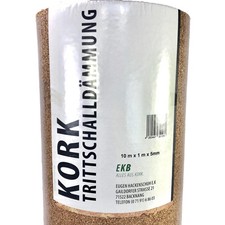 EUR 10,50 al mq sughero isolamento acustico da calpestio 10x1m spessore 5mm per parquet legno laminato