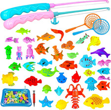 Gioco Pesca Pesci Calamita, 40 Pezzi Gioco Pesca Bambini Include Canna Da Pesca 