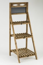 SCAFFALE A 3 RIPIANI IN LEGNO CON LAVAGNA - ARREDO CASA DECORAZIONE NEGOZIO