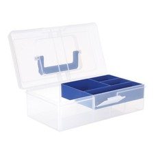  Scatola organizer trasparente per cucito, contenitore per lavori artigianali,