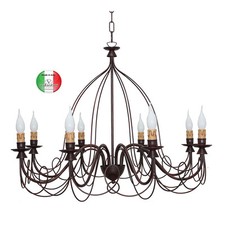 Lampadario ferro battuto 8 - ferro,