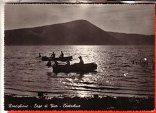 CARTOLINA  RONCIGLIONE B/N VIAGGIATA  1957 LAGO DI VICO PESCA CONTROLUCE  REGALO