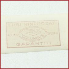 NOS ADESIVO COLUMBUS ORIGINALE DECALCOMANIA VINTAGE TUBO SEDILE ROSSO TUBI RINFORZATI GARANTITO