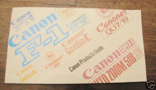 Catalogo vintage canon - catalogo,