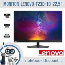 Monitor LENOVO T23D-10 Schermo 22,5" Per PC Desktop VGA DisplayPort  1920x1080px
