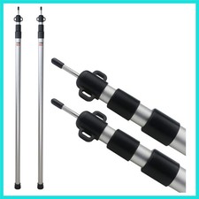 2 Pcs Adjustable Tarp Poles, Silver , Telescoping Aluminum Rods Portable Awni...