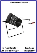 Cuoci Castagne Caldarrostiera Girevole Rotante in Ferro Rullo Gira Caldarroste