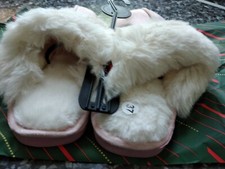 PANTOFOLE invernali bambina/ragazza colore rosa n°37 con pellicciotto - NUOVE