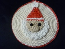 PRESINA DECORATIVA NATALIZIA FATTA A MANO ALL'UNCINETTO COTONE DIAM 14 CM NATALE