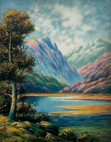 Stampa vintage paesaggio - , di