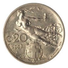20 Centesimi 1908 qSPL