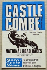 CASTLE COMBE 20 luglio 1968 AVON TROPHY GARE SU STRADA NAZIONALI Programma Moto