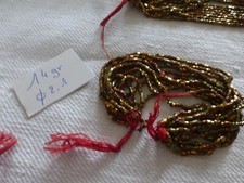lot 14 g perle ancienne en verre  broderie passementerie jais de paris mordoré
