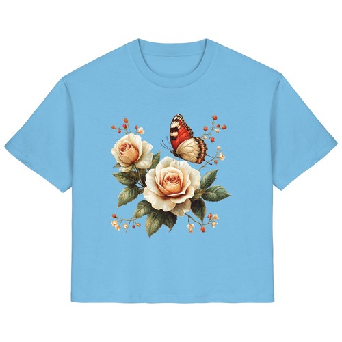 Shirt bio fiori farfalla - t-shirt,