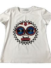 T Shirt Donna Ragazza Bambina Bianca Estate Estiva L/XL Sun Maglietta Maglia