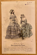 Antica stampa moda colorata a