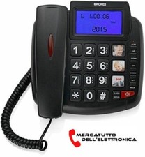 Telefono Fisso Brondi 90 Vivavoce Rubrica Tasti Grandi Display Illuminato