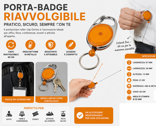Porta badge riavvolgibile - porta,