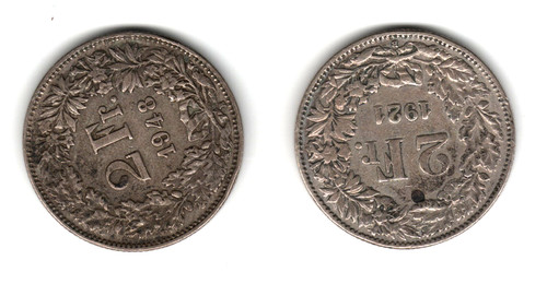 Moneta argento svizzera due - ,