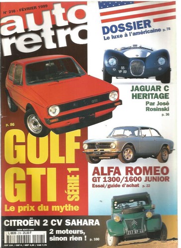 Auto retro 218 golf gti - retro, n°218