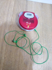 FUNZIONANTE LETTORE CD MP3 WAITEC GLAM ROSSO + CUFFIE GENERICHE