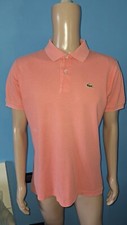 LACOSTE POLO UOMO MANICA CORTA COLOR ROSA PESCA TAGLIA M 4 MISURA 100% COTONE 